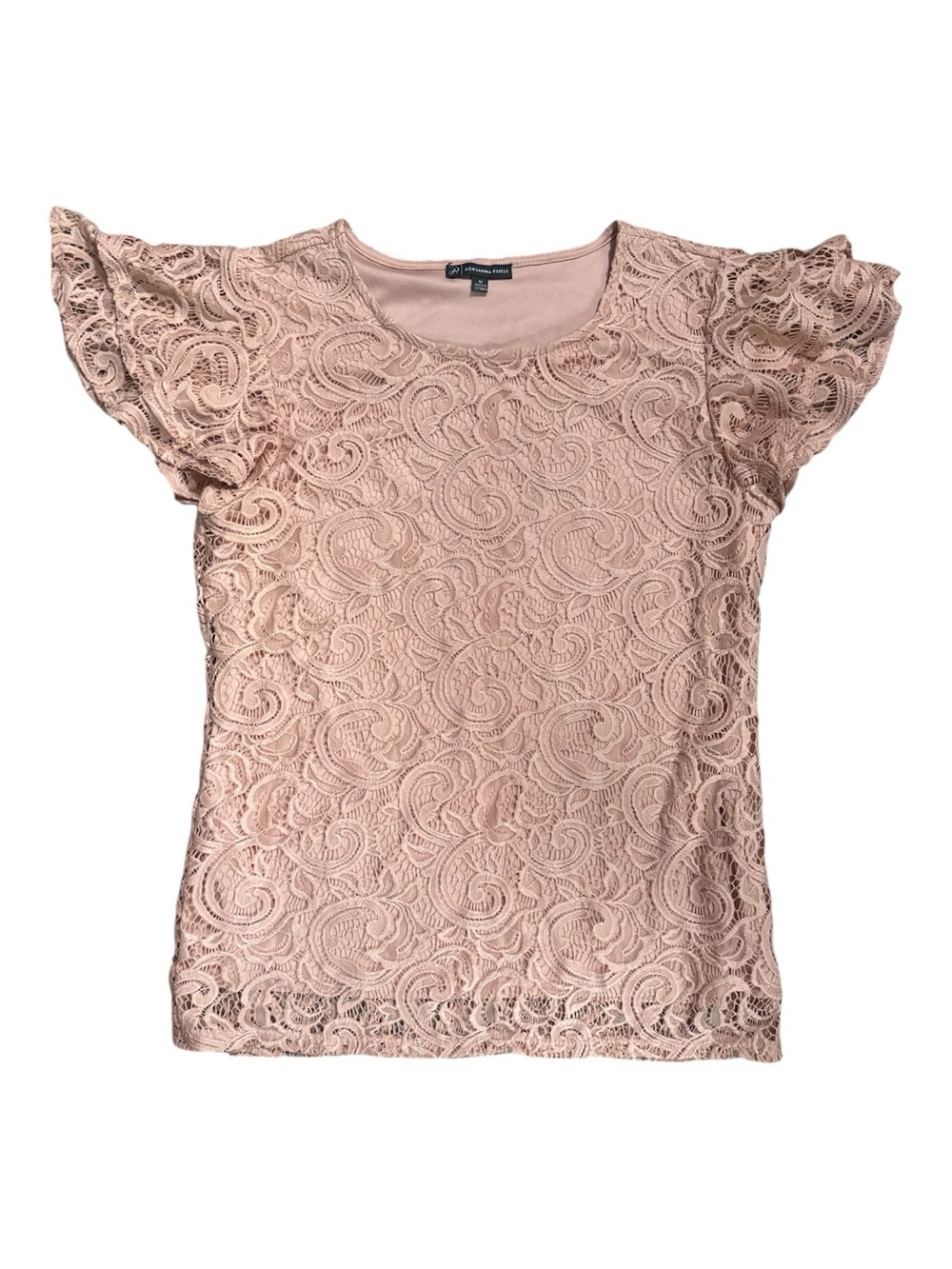 Adrianna Papell Lace Blouse Pink Size Medium